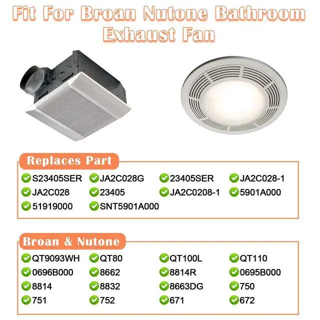 Alt view image 2 of 7 - JA2C028G Fan Motor & 5901A000 Blower Wheel for Broan Nutone Bathroom Exhaust Fan Replacement Parts, S23405SER, 23405SER, JA2C028-1, 23405, QT9093WH, QT80, QT100L, QT110 3.3" Diameter Motor