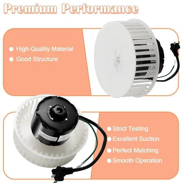 Alt view image 5 of 7 - JA2C028G Fan Motor & 5901A000 Blower Wheel for Broan Nutone Bathroom Exhaust Fan Replacement Parts, S23405SER, 23405SER, JA2C028-1, 23405, QT9093WH, QT80, QT100L, QT110 3.3" Diameter Motor