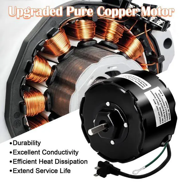 Alt view image 4 of 7 - JA2C028G Fan Motor & 5901A000 Blower Wheel for Broan Nutone Bathroom Exhaust Fan Replacement Parts, S23405SER, 23405SER, JA2C028-1, 23405, QT9093WH, QT80, QT100L, QT110 3.3" Diameter Motor