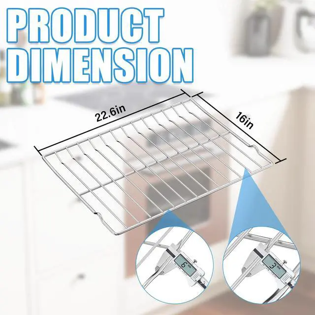 Alt view image 2 of 7 - 316067902 Oven Rack Replacement for Frigidaire Stove Oven Racks,22.6"x 16" | 316067902 Rack-Flat For Kenmore Gas Stove Range Oven Parts 304 Stainless Steel Oven Baking Wire Rack With 2ps Oven Liners
