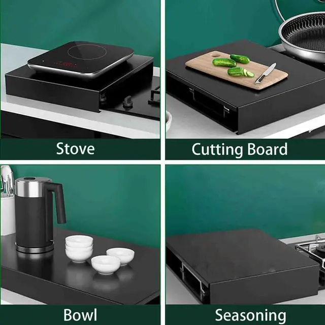 Alt view image 6 of 7 - Gas Stove Top Cover, Stove Burner Covers, Stainless Steel Stovetop Noodle Board for Cooktop RV Sink Electric Stove L14.6" x W21.3" x H2.76" Kitchen Stove Rack,Cooker Top Bracket