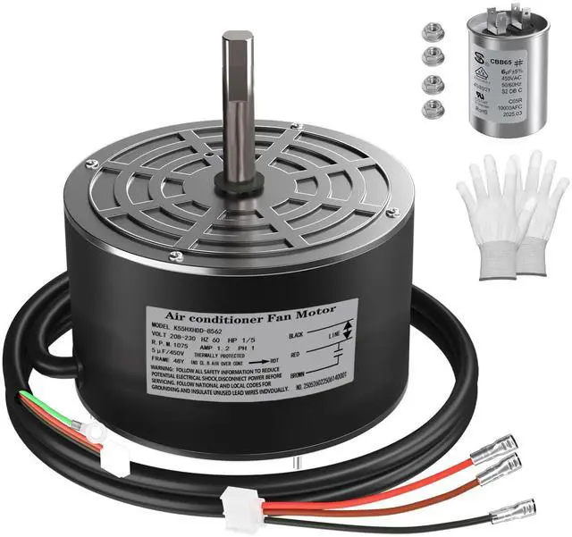 Main image of K55HXDD-8562 Condenser Fan Motor High Heat Resistance with Advanced Aluminum Cooling Cover Ideal for Residential and Commercial Air Conditioning Systems