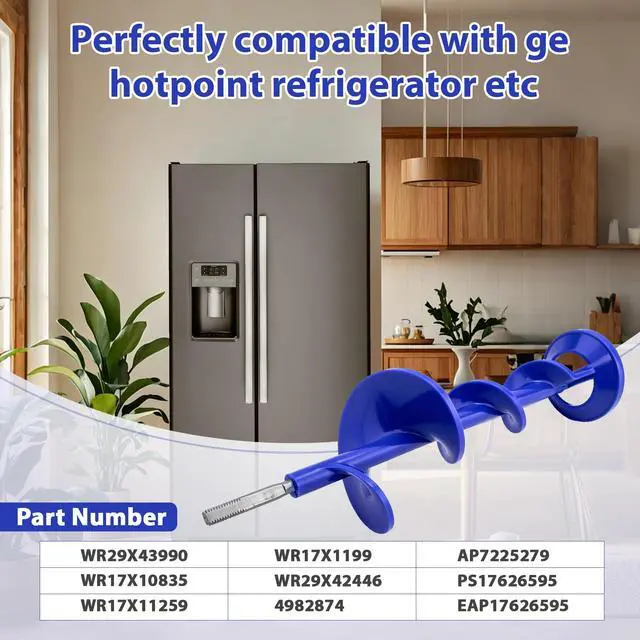 Alt view image 3 of 7 - WR29X43990 ice Bucket Auger Compatible with ge hotpoint etc Refrigerator (Some Models), Replace Number: WR17X10835 WR17X11259 WR17X1199 WR29X42446 4982874 AP7225279 PS17626595 EAP17626595 etc