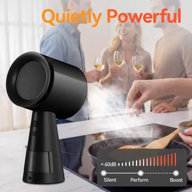 Alt view image 5 of 7 - Portable Range Hood, Countertop Kitchen Exhaust Fan with 3 Speeds, Black | Desktop Range Hood with 5-layer Filtration, Large Oil Collection Cup, Low Noise for Dorm, RV Kitchen, BBQ, Hot Pot, Wired