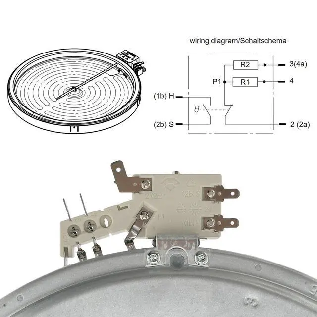 Alt view image 3 of 6 - 316282100, MEE62385301 Range 12" Dual Radiant Surface Element Burner OEM Replacement Parts, Replaces 5300W1R009A MEE62385303 316216600 316464900 316464901 318198934 318198940