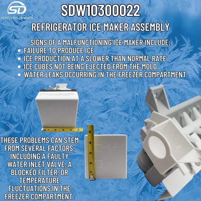Alt view image 5 of 7 - W10300022 W10122556 Refrigerator Ice Maker Assembly Replacement Model Specific Not Universal
