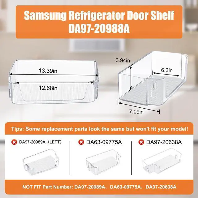Alt view image 2 of 7 - UPGRADED DA97-20988A DA63-09779A Refrigerator Door Shelf Bin Right Compatible with Samsung Refrigerator Door Shelf Replacement Parts RF28T5F01SR RF27T5501SR RF27T5501SG RF28T5F01SG Door Shelf