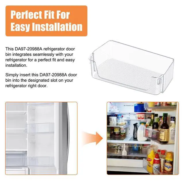 Alt view image 7 of 7 - UPGRADED DA97-20988A DA63-09779A Refrigerator Door Shelf Bin Right Compatible with Samsung Refrigerator Door Shelf Replacement Parts RF28T5F01SR RF27T5501SR RF27T5501SG RF28T5F01SG Door Shelf