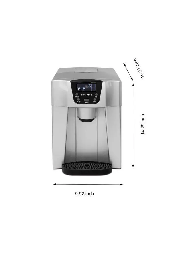 Alt view image 3 of 3 - EFIC227 Countertop Compact Ice Maker and Water Dispenser, Black (-, Silver, 1)
