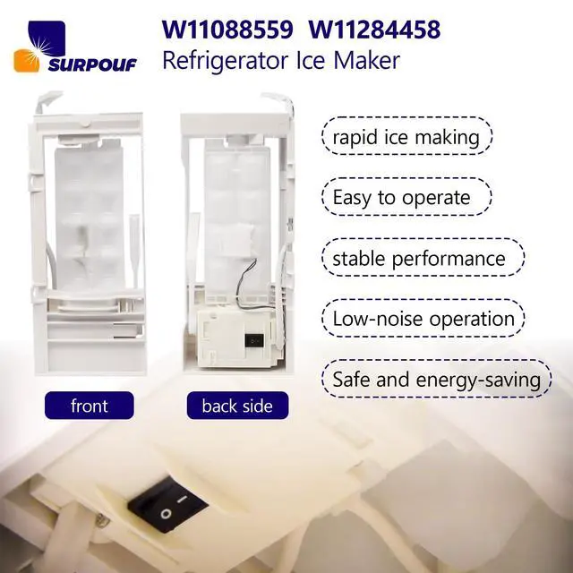 Alt view image 4 of 7 - W11088559 Refrigerator Ice Maker W11284458 Ice Maker Compatible with WhirlpoolThe Connector is a 4-Hole Female end