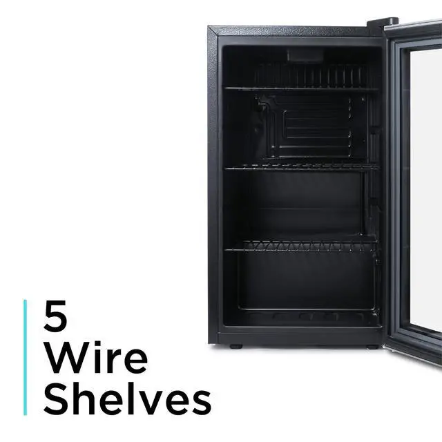 Alt view image 6 of 7 - 2.4 Cu. Ft. Beverage Cooler, BDB26HB | Beverage Fridge with Double Pane Glass Door, Drink Fridge with 76-Can Capacity for Home Bar, Home Office and More