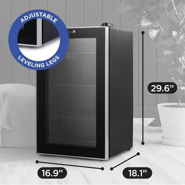 Alt view image 7 of 7 - 2.4 Cu. Ft. Beverage Cooler, BDB26HB | Beverage Fridge with Double Pane Glass Door, Drink Fridge with 76-Can Capacity for Home Bar, Home Office and More