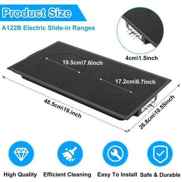 Alt view image 6 of 7 - Upgraded A122B Radiant Cartridge Compatible with Jenn Air Cooktop Replacement Parts Black Jenn-Air Radiant Cartridge JEA8120ADB A122BA Electric Slide-In Range Burners Whirlpool Jennair Cooktop Parts