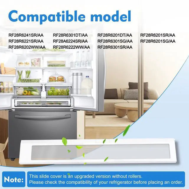 Alt view image 6 of 7 - DA97-20341A, DA97-06327A Pantry Drawer Door Cover Compatible with samsung RF28R6241SR, RF28R6221SR, RF28R6202WW, etc Refrigerators, Part Number: AP6974930, PS12739941, EAP12739941, DA63-09606AX001