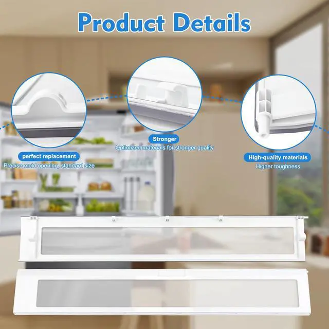 Alt view image 7 of 7 - DA97-20341A, DA97-06327A Pantry Drawer Door Cover Compatible with samsung RF28R6241SR, RF28R6221SR, RF28R6202WW, etc Refrigerators, Part Number: AP6974930, PS12739941, EAP12739941, DA63-09606AX001