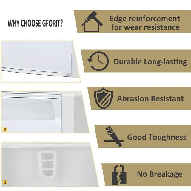 Alt view image 3 of 6 - DA97-12650A Compatible with Samsung RF263BEAESG AA RF263TEAESG RF263TEAESR RF263BEAESR RF261BEAESR RF260BEAESR Refrigerator Door Shelf Bin, 2 Pack Right Side Basket Replacement Replace AP5620330