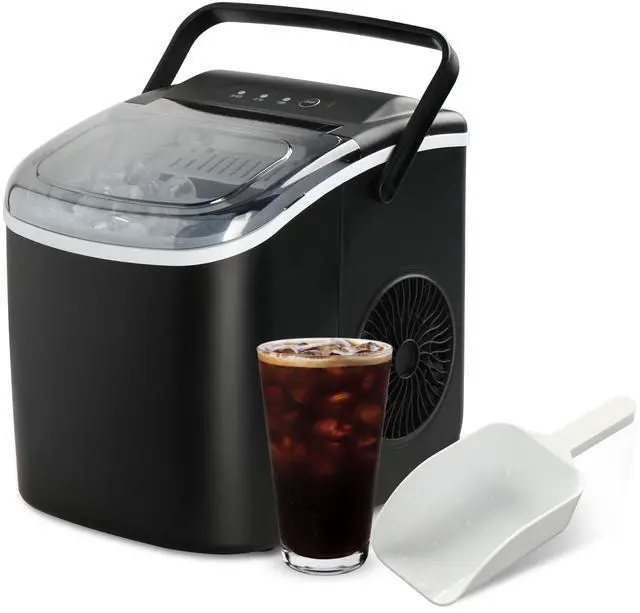 Main image of Ice Maker for Countertop, Self-Cleaning, Portable Ice Machine with Scoop and Basket, 26lbs Ice/24Hrs, 6 Mins 9 Bullet Ice, 13.7lbs, for Home Kitchen Office, Black