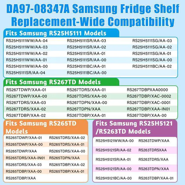Alt view image 4 of 7 - UPGRADED DA97-08347A Refrigerator Door Bin Compatible with Samsung Refrigerator Door Shelf Replacement RS265TDRS RS25H5111BC,For Samsung Refrigerator Door Shelves Parts DA63-05217A Door Basket Tray