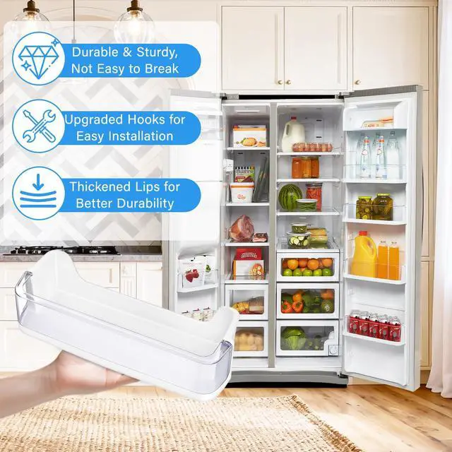 Alt view image 6 of 7 - UPGRADED DA97-08347A Refrigerator Door Bin Compatible with Samsung Refrigerator Door Shelf Replacement RS265TDRS RS25H5111BC,For Samsung Refrigerator Door Shelves Parts DA63-05217A Door Basket Tray