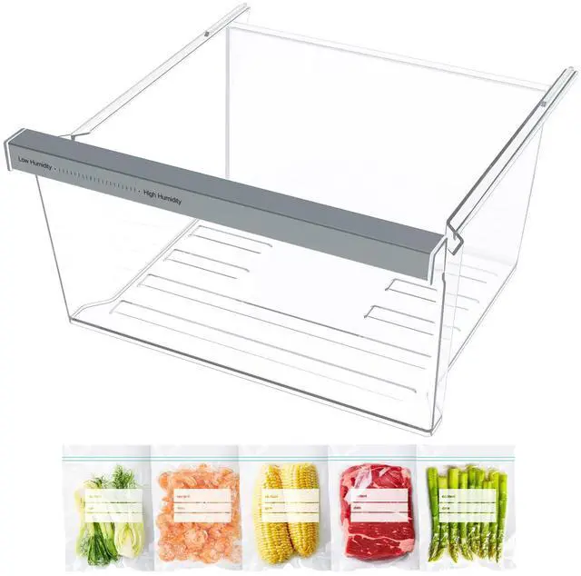 Main image of UPGRADED W11162443 W11046494 Refrigerator Crisper Drawer Replacement Compatible with Whirlpool Crisper Drawer Whirlpool Fridge Drawer Replacement WRS325SDHZ WRS315SDHZ WRS325SDHZ01 Crisper Drawers