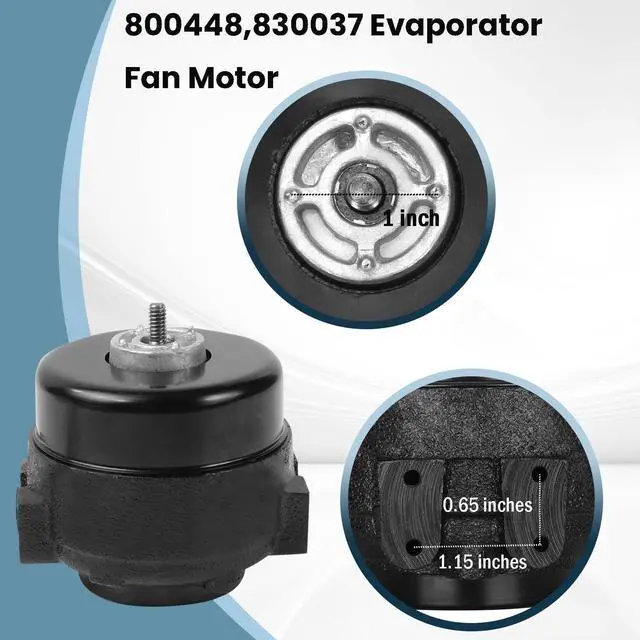 Alt view image 3 of 7 - 800448 830037 Evaporator Fan Motor Compatible with TR/UR Refrigerator, 115 Volts 9 Watts 1550 RPM, 800448 830037 Condenser Fan Motor