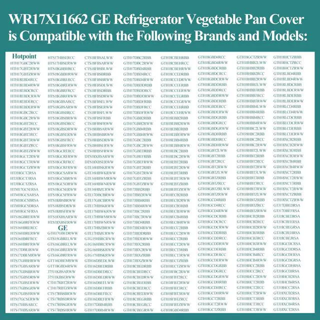 Alt view image 4 of 7 - UPGRADED WR17X11662 Vegetable Pan Cover Frame (no glass) Compatible with GE, Hotpoint Refrigerator, WR17X11661 Refrigerator Drawer Cover replace 1092139, AP3796326, EAP964313 Crisper Cover Frame