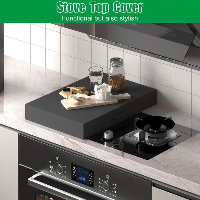 Alt view image 7 of 7 - Stove Top Cover, Heavy Duty Metal Gas Stove Cover Board with Handle, 15"L x 22"W x 3"H Noodle Board for Cooktop, Gas/Electric Stove, Expanding Kitchen Space & Easy to Clean