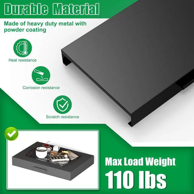 Alt view image 3 of 7 - Stove Top Cover, Heavy Duty Metal Gas Stove Cover Board with Handle, 15"L x 22"W x 3"H Noodle Board for Cooktop, Gas/Electric Stove, Expanding Kitchen Space & Easy to Clean