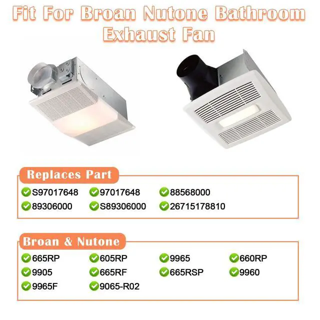 Alt view image 2 of 7 - Broan Nutone Heater Motor Assembly - Replacement for Broan Nutone Bathroom Exhaust Fan with Powerful Heating Element