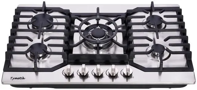 Main image of Gas Cooktop 30 Inch, 5 High Efficiency Burners Gas Stovetop Stainless Steel Built-in Gas Stove Top Propane/Natural Gas Convertible Gas Hob
