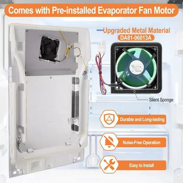 Alt view image 4 of 7 - Upgraded DA97-12609A Refrigerator Evaporator Cover Compatible With Samsung Refrigerator Evaporator Fan Motor DA97-12609C Fridge Fresh Food Evaporator Cover Assembly RF260BEAESR RF263BEAESR Fridge Part