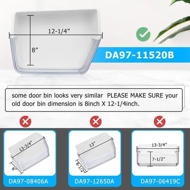 Alt view image 4 of 6 - DA97-11520B Refrigerator Door Bin Compatible with samsung Door Shelf | DA97-11520A Refrigerator Door Bin Replacement AP5651802 RF4267HARS RF4267HABP RF4267HAWP RF25HMEDBBC RF25HMEDBSR