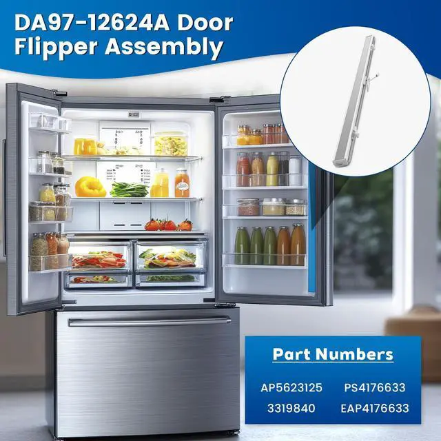 Alt view image 5 of 7 - Refrigerator Flipper Assembly #Sam-Da97-12624a Compatible with Samsung | DA97-12624A Assy-French Door Mullion with Heater Replacement for Samsung Refrigerator