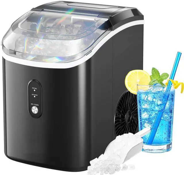 Main image of Nugget Ice Maker Countertop, Pellet Ice Machine with Self-Cleaning Function, Produces 33 lbs of Chewable Ice in 24 Hours, Sonic Ice Maker Perfect for Home Kitchens and Offices, Black