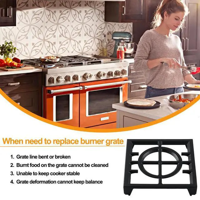 Alt view image 6 of 7 - Upgraded W11380124 Burner Grates Replacement Parts for Kitchenaid Whirlpool Stove Grate 11 x10.8 Cast Iron Gas Stove Top Burner Grate KCGC506JSS00 KFDC558JSS00 Kitchen Aid Range Cooktop Grate