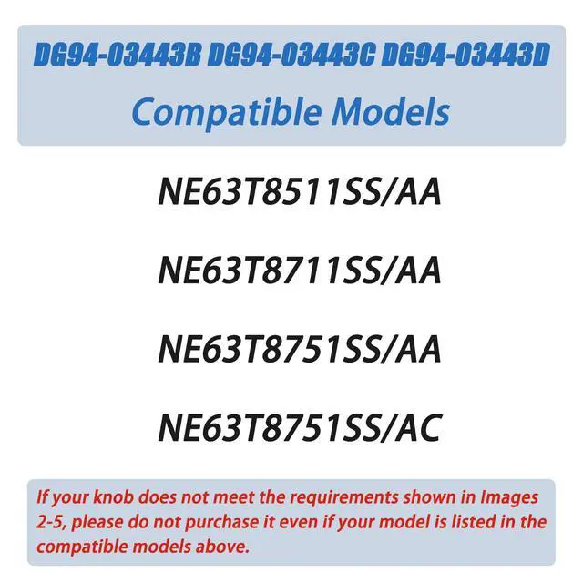 Alt view image 5 of 7 - NE63T8511SS NE63T8711SS NE63T8751SS for Samsung Electric Stoves Replaces DG94-03443D 3 Ring Burner knob,2 DG94-03443B Single Burner Knobs 1 DG94-03443C Dual Burner Knob