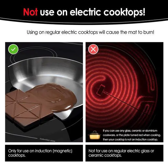 Alt view image 3 of 7 - Translucent Induction Cooktop Protector Mat, 20.4 x 30.7 in | Flame Pattern, for Magnetic Cooktops, Protects from Scratches and Stains, Heat Resistant to 450, Non Slip, Dishwasher Safe