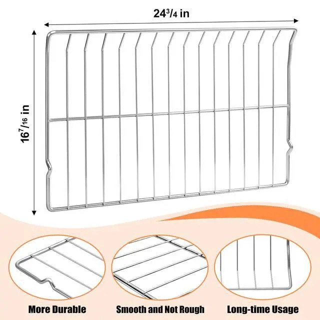 Alt view image 3 of 7 - DG75-01001C Range Oven Rack for Samsung Range/Stove/Oven, Oven/Microwave Combo Parts - Samsung Stainless Steel Oven Rack Replaces NX60A6511SS NE63A6511SS DG75-01001A (Pack of 2)