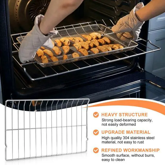 Alt view image 6 of 7 - DG75-01001C Range Oven Rack for Samsung Range/Stove/Oven, Oven/Microwave Combo Parts - Samsung Stainless Steel Oven Rack Replaces NX60A6511SS NE63A6511SS DG75-01001A (Pack of 2)
