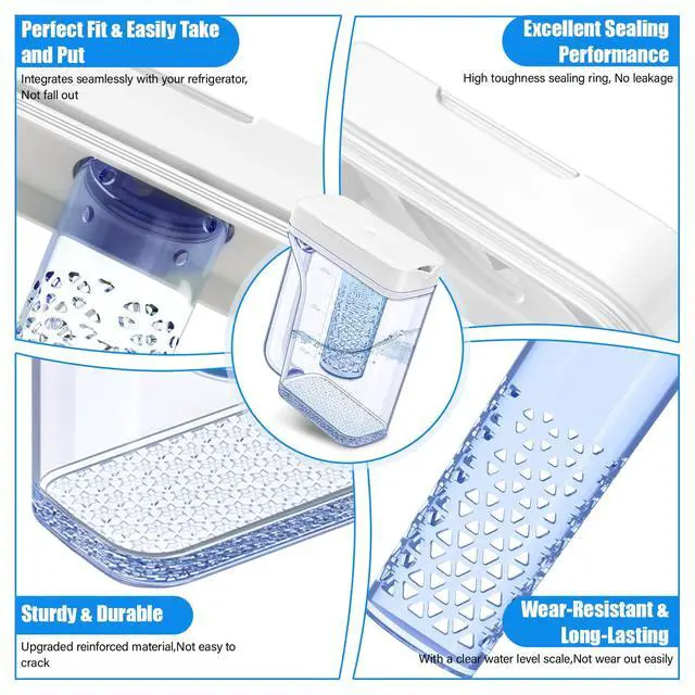 Alt view image 5 of 7 - Upgraded RF28T5021SR RF28T5021SG Water Pitcher Compatible with Samsung Water Pitcher for Fridge Door Replacement DA97-20587B PS16623902 for Samsung Refrigerator Water Reservoir Water Tank Assembly