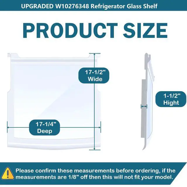 Alt view image 2 of 7 - UPGRADED WPW10276348 W10276348 Glass Shelf Compatible with Whirl pool, Ken more Refrigerator W10276344, PS11751713, 2312014, 2309524,AP6018411, 2 Pack