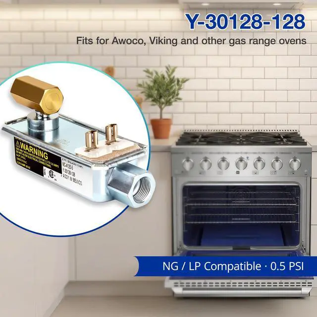 Alt view image 3 of 6 - Robertshaw Gas Valve NC-4125-5, Y-30128-128, Gas Range Oven Safety Valve, Commercial Stove Gas Safety Valve for and Other Gas Ranges