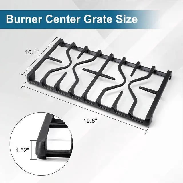 Alt view image 3 of 7 - WB31X27151 Side Grate & WB31X24738 Center Griddle Plate Kit Replacement Parts for GE Stoves, General Electric Gas Range Burner Grate for JGBS66REKSS JGB735SPSS JGBS86SPSS, 2+1 Pack