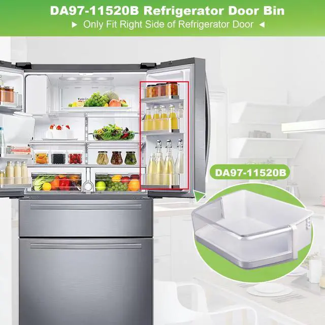 Alt view image 3 of 6 - DA97-11520B Refrigerator Door Bin, DA97-11520A Door Shelf Bin Compatible with Samsung RF25HMEDBSG RF25HMEDBSR RF26J7500SR RF4267HARS Door Shelf Replacement AP5651802 2692195