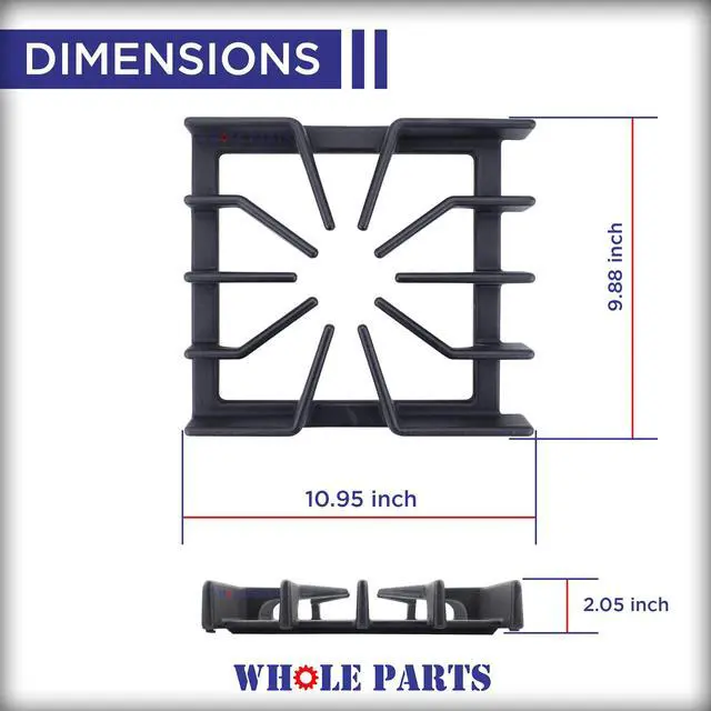 Alt view image 2 of 7 - Upgraded Burner Grate (Black) Part # PA060054 - Replacement & Compatible With Some Viking Ranges - Replaces AP5315261, 952543 - Non-OEM Viking Appliance Parts & Accessories