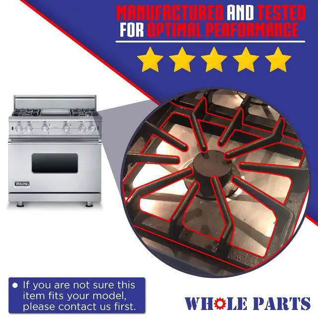 Alt view image 4 of 7 - Upgraded Burner Grate (Black) Part # PA060054 - Replacement & Compatible With Some Viking Ranges - Replaces AP5315261, 952543 - Non-OEM Viking Appliance Parts & Accessories