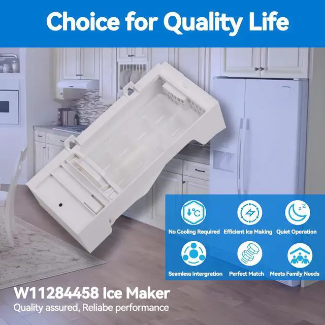 Alt view image 4 of 7 - W11284458 W11088559 Refrigerator Ice Maker Assembly for Whirlpool | OEM Quality Part, Easy 15-Min Installation, Fixes No Ice, Hollow Cubes, Overflow, Replaces AP6809232 PS12584610 EAP12584610