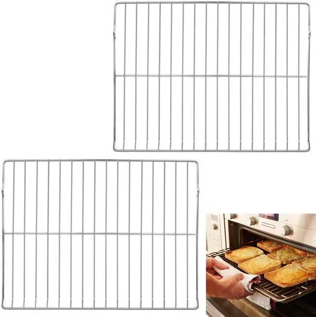 Main image of WB48T10095 Oven Rack for GE Range Oven Stove Wire Rack Replacement 23.75" x 17.4", Hotpoint Gas 304 Stainless Steel Oven Rack WB48K5019 AP5665850 PS249547 (2 Pack)