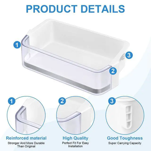 Alt view image 3 of 7 - UPGRADED DA97-13805B Refrigerator Door Bin Compatible with Samsung Refrigerator Door Shelf Parts, Right Samsung Fridge Door Shelves RF28HFEDBSR RF28HFEDTSR RF28HFEDTBC RF28HFEDBWW RF28HFEDBBC Door Bin