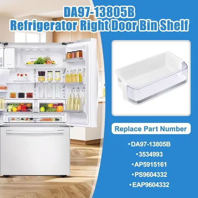 Alt view image 4 of 7 - UPGRADED DA97-13805B Refrigerator Door Bin Compatible with Samsung Refrigerator Door Shelf Parts, Right Samsung Fridge Door Shelves RF28HFEDBSR RF28HFEDTSR RF28HFEDTBC RF28HFEDBWW RF28HFEDBBC Door Bin
